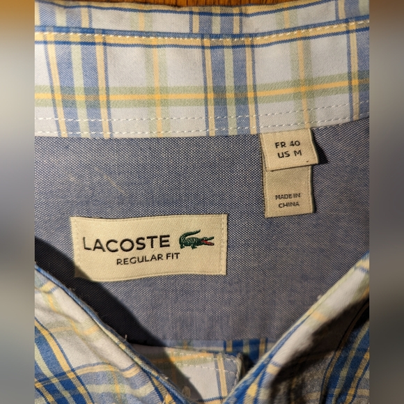 Men Lacoste button up shirt size medium - Picture 2 of 7